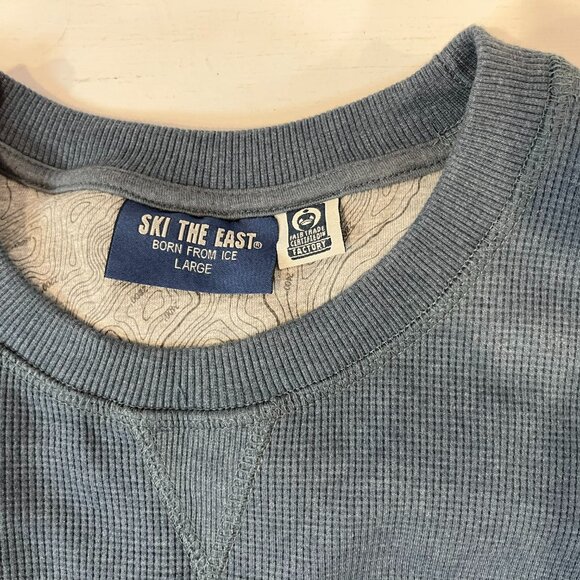 Ski The East Men's “Born From Ice” Waffle Knit Crewneck Shirt – Size Large - Picture 2 of 5